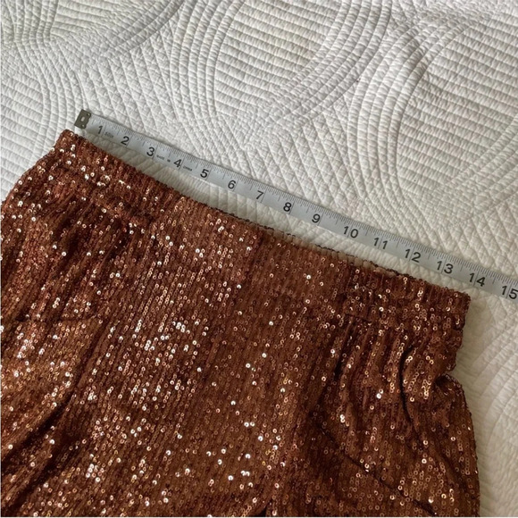 Free People Morelia Sequin Jogger Pants in Bronze size small - Picture 11 of 16